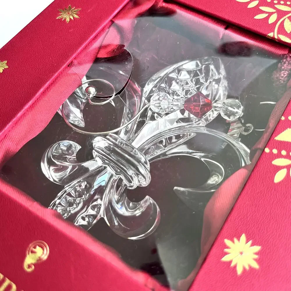 2016 Waterford Fleur De Lys Crystal Ornament Boxed Hanger Slovenia 40015625